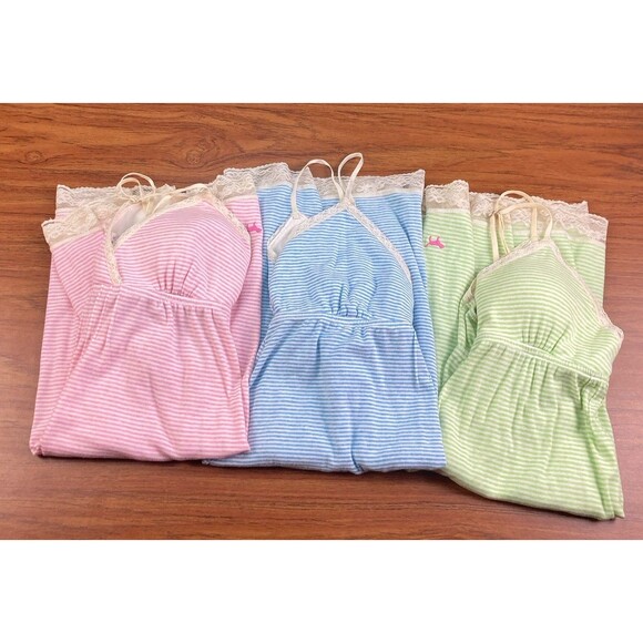 Victoria's Secret PINK Medium Babydoll Chemise Nightgown Cotton Lace Trim Lot 3 - Picture 11 of 11